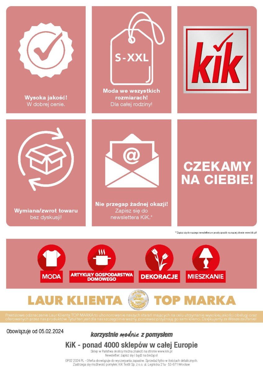 Gazetka Kik od 05.02.2024 do 29.02.2024